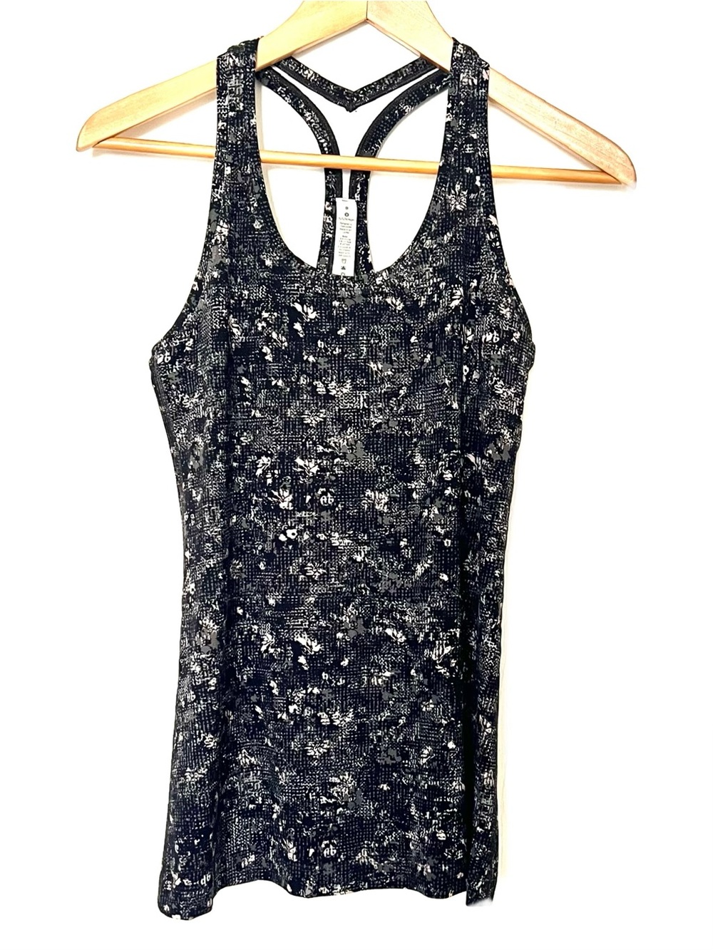 lululemon Cool Racerback Tank in Black Mineral Print